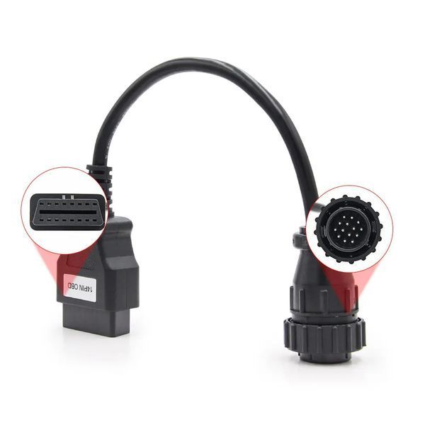 Перехідник OBD2 16-pin на 14-pin Mercedes Benz Sprinter, VW LT, SsangYong (Повна розпіновка) MB14_повна фото