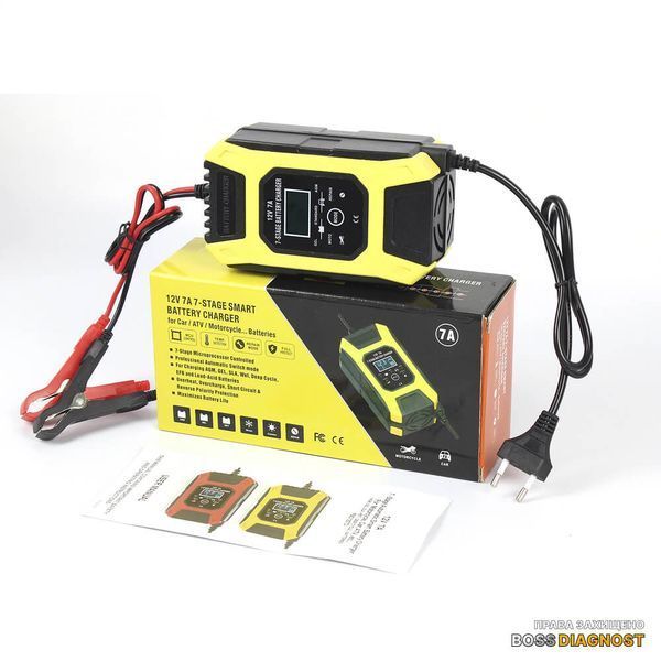 Foxsur FBC1207D зарядний пристрій для акумуляторів (12V 7A, 6-120Ah) автоматичний, імпульсний FBC1207D фото