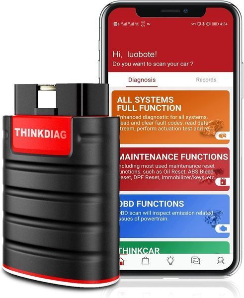 Сканер для діагностики авто Thinkcar ThinkDiag для Android та IOS всі марки, 15 спецфункцій thinkdiag фото